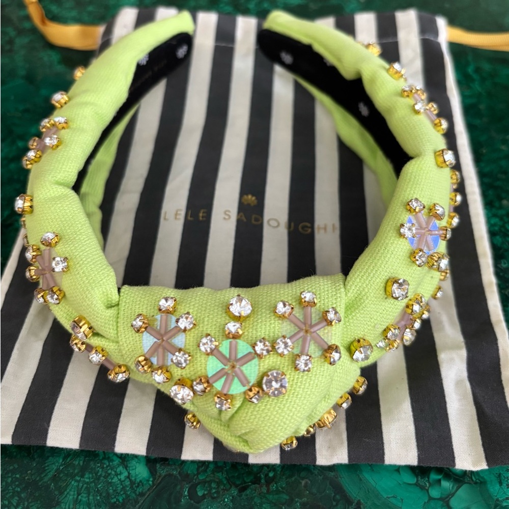 Lele Sadoughi Lime Green Embellished Headband